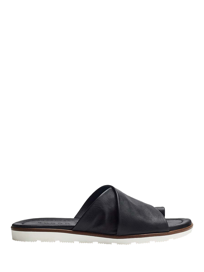 Product image 1 of 3, which shows Moda in Pelle Shoon  Malmo Leather Mule Slider Sandals, Black, 3