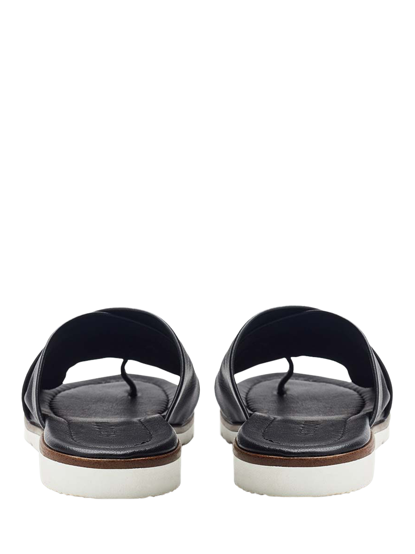 Product image 2 of 3, which shows Moda in Pelle Shoon  Malmo Leather Mule Slider Sandals, Black, 3