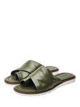 Moda in Pelle Shoon  Malmo Leather Mule Slider Sandals, Khaki