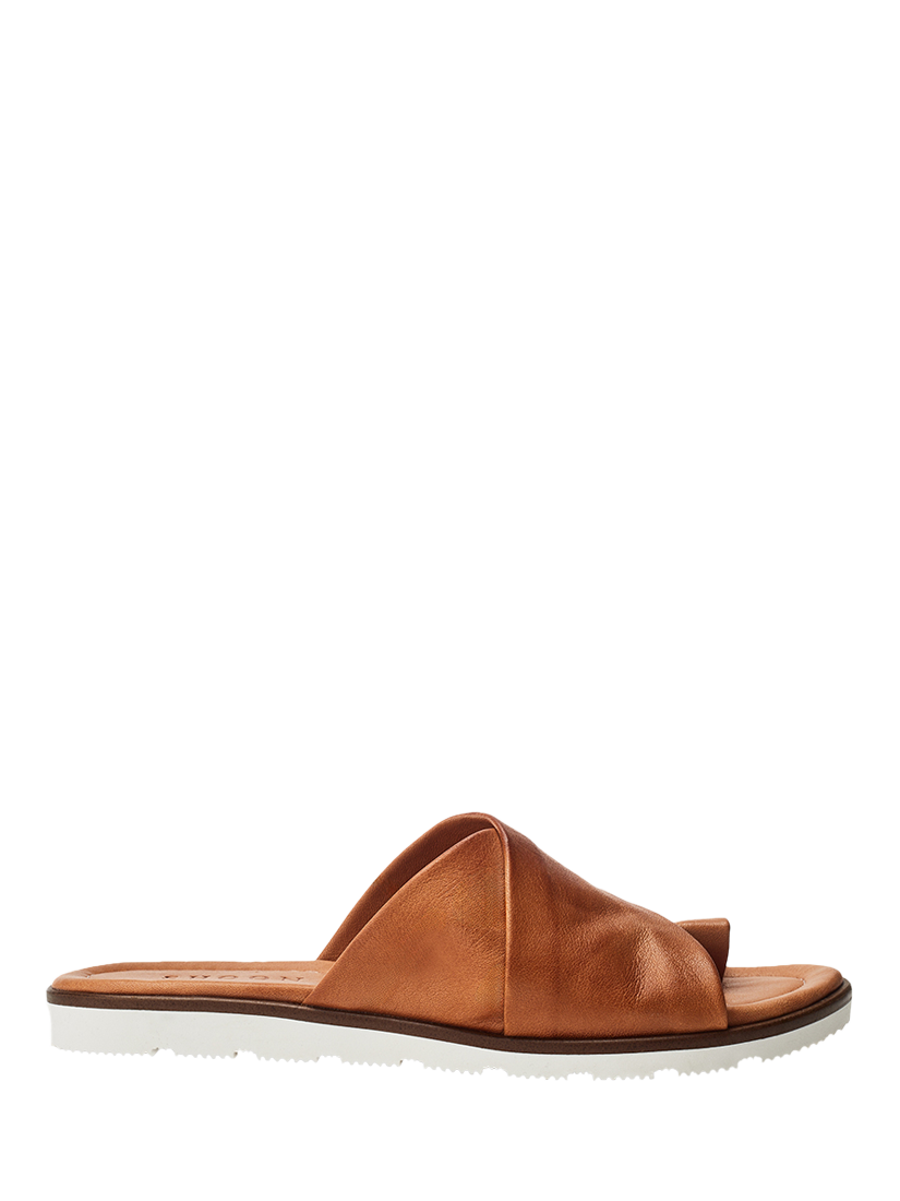 Product image 1 of 4, which shows Moda in Pelle Shoon  Malmo Leather Mule Slider Sandals, Tan, 3