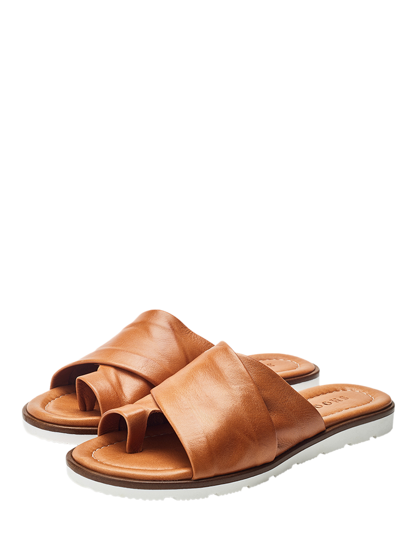 Product image 2 of 4, which shows Moda in Pelle Shoon  Malmo Leather Mule Slider Sandals, Tan, 3