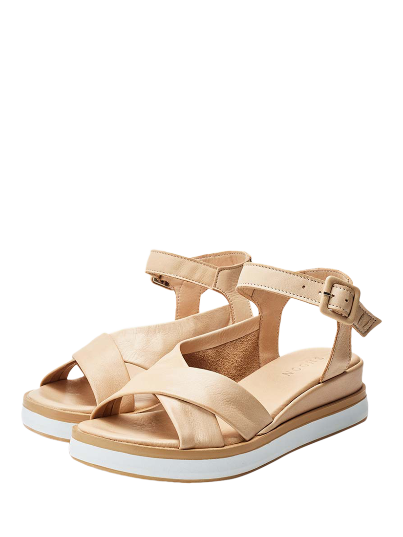 Product image 2 of 4, which shows Moda in Pelle Shoon Meade Leather Sandals, Beige, 3