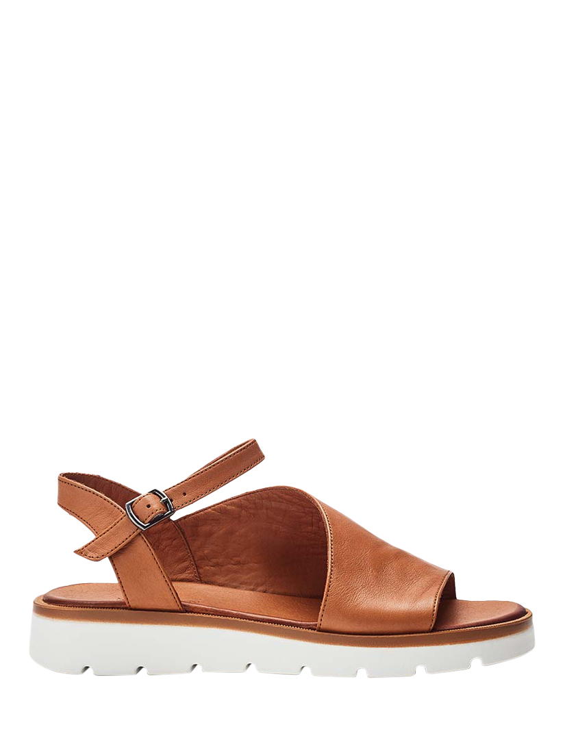 Product image 1 of 5, which shows Moda in Pelle Moire Leather Strappy Sandals, Tan, 3