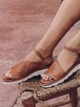 Moda in Pelle Moire Leather Strappy Sandals, Tan