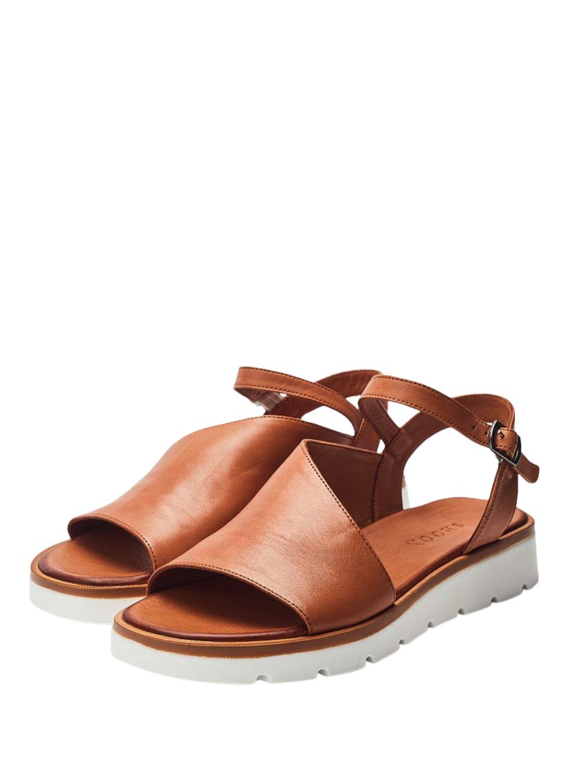Product image 3 of 5, which shows Moda in Pelle Moire Leather Strappy Sandals, Tan, 3