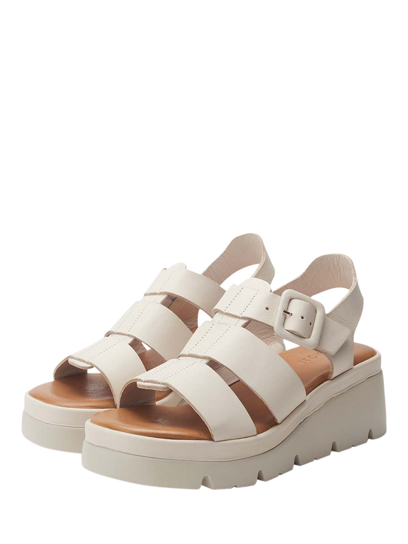 Product image 2 of 4, which shows Moda in Pelle Shoon States Leather Fisherman Sandals, Off White, 3