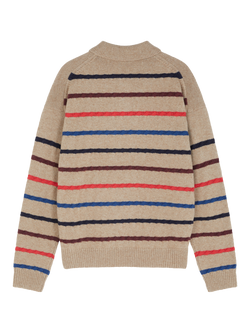 Paul Smith Stripe Wool Blend Polo Shirt - view 2, White