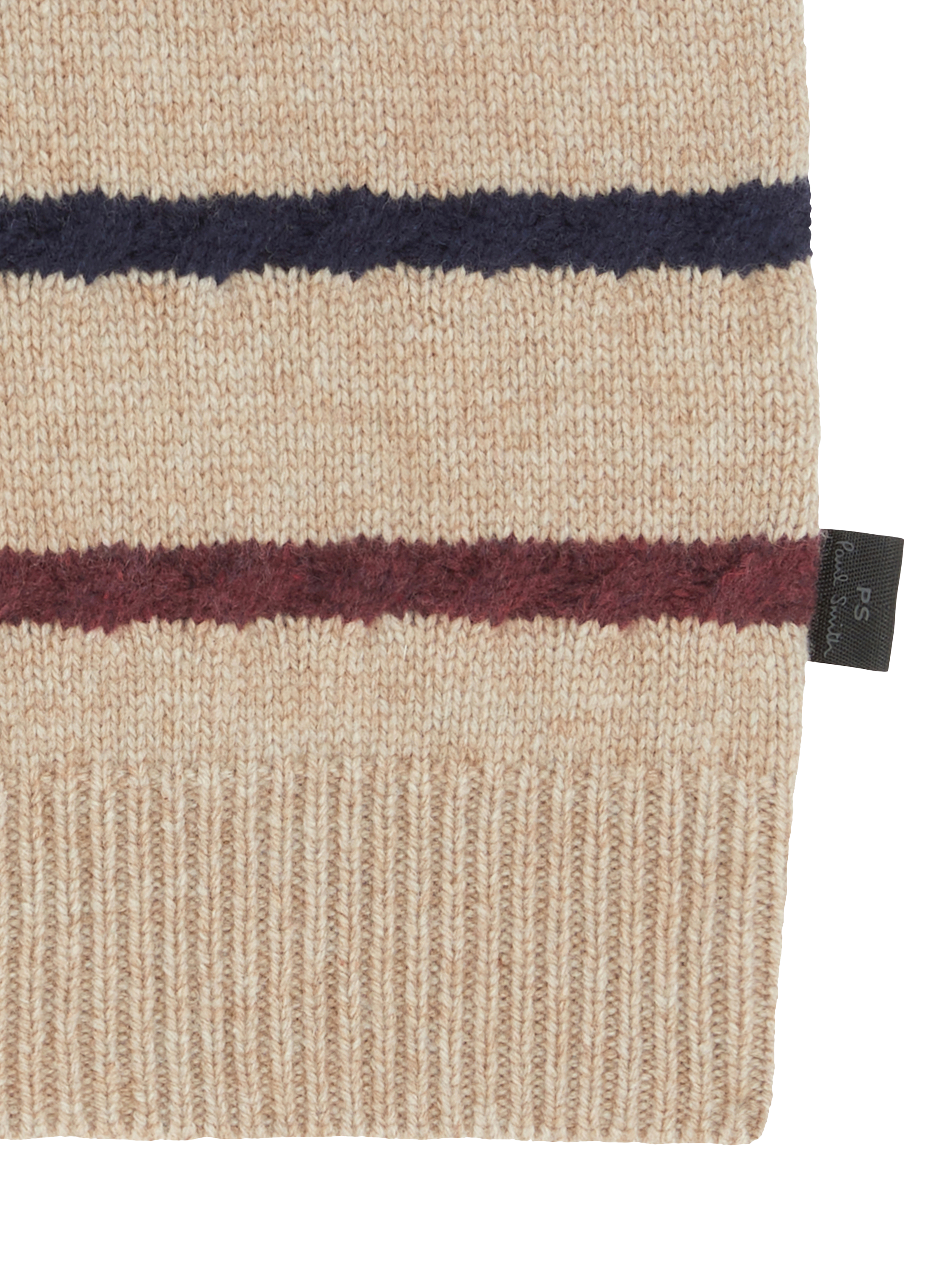 Product image 3 of 4, which shows Paul Smith Stripe Wool Blend Polo Shirt, White, L