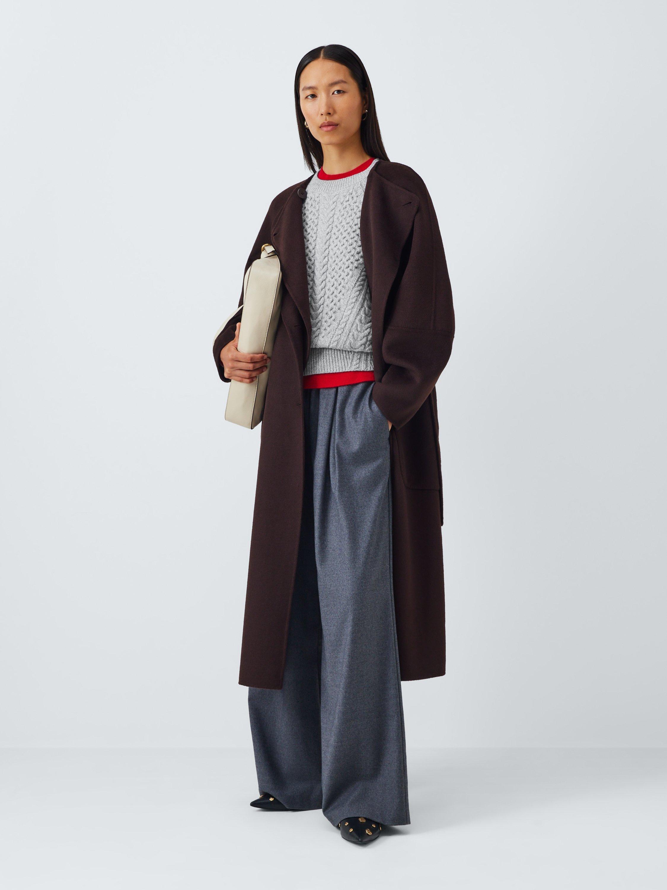 Product image 3 of 6, which shows John Lewis Wool Blend Cable Knit Jumper, Grey Marl, 20