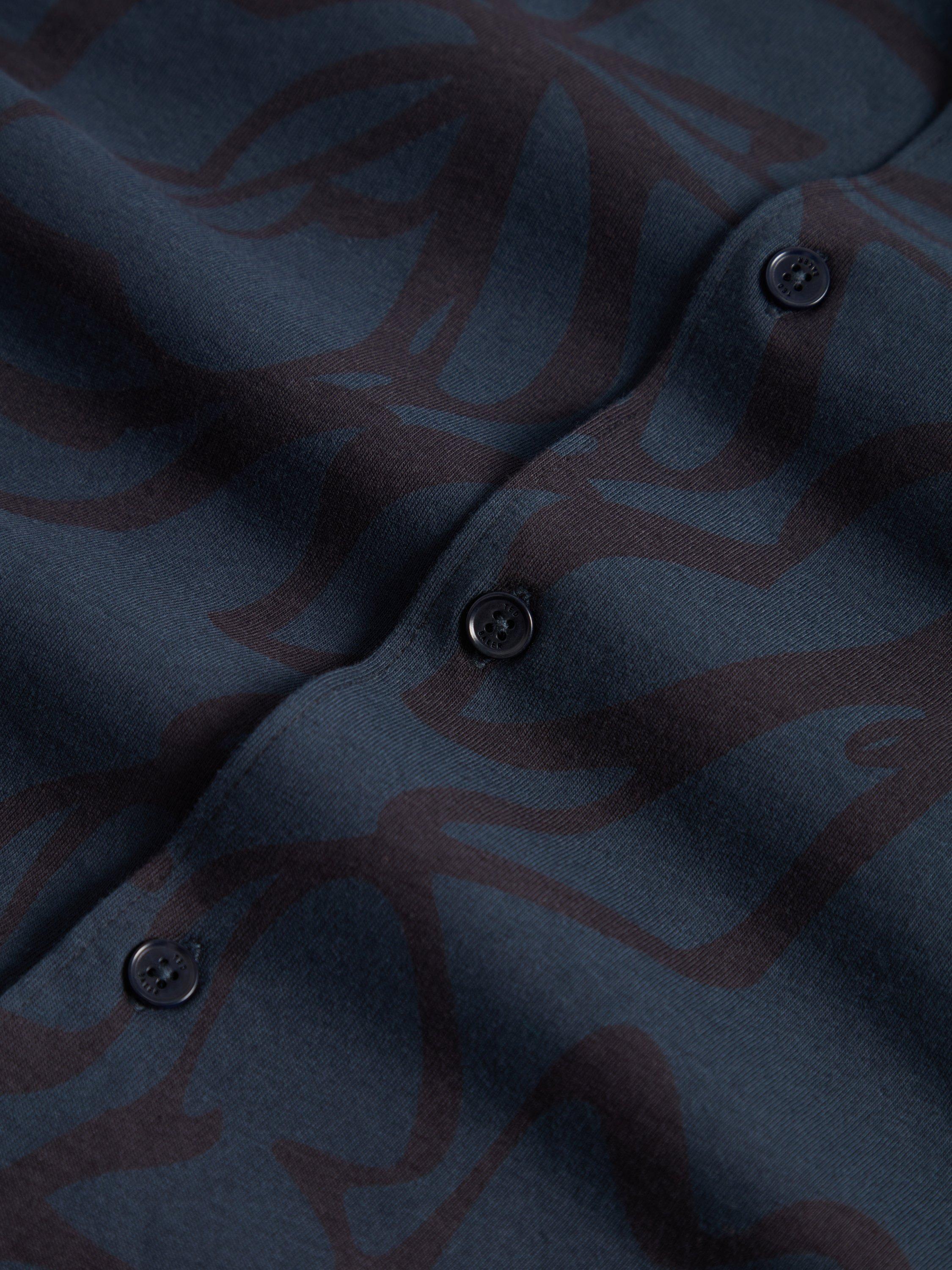 Product image 5 of 11, which shows Ted Baker Claub Cotton Regular Fit Floral Jersey Shirt, Navy, S