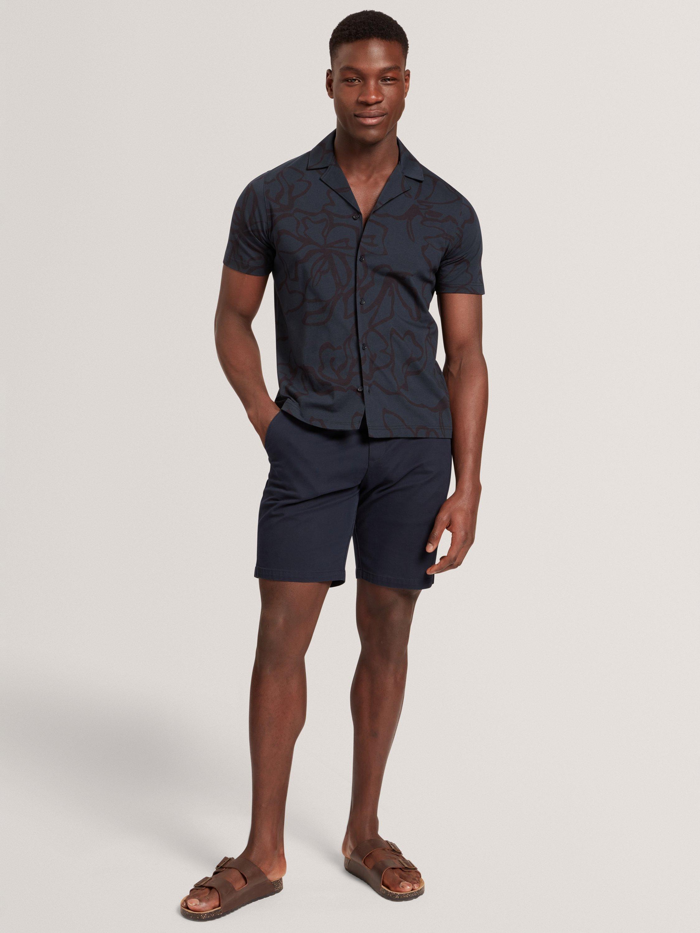Product image 6 of 11, which shows Ted Baker Claub Cotton Regular Fit Floral Jersey Shirt, Navy, S