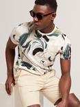 Ted Baker Almoi Cotton Floral Print T-Shirt, Ecru