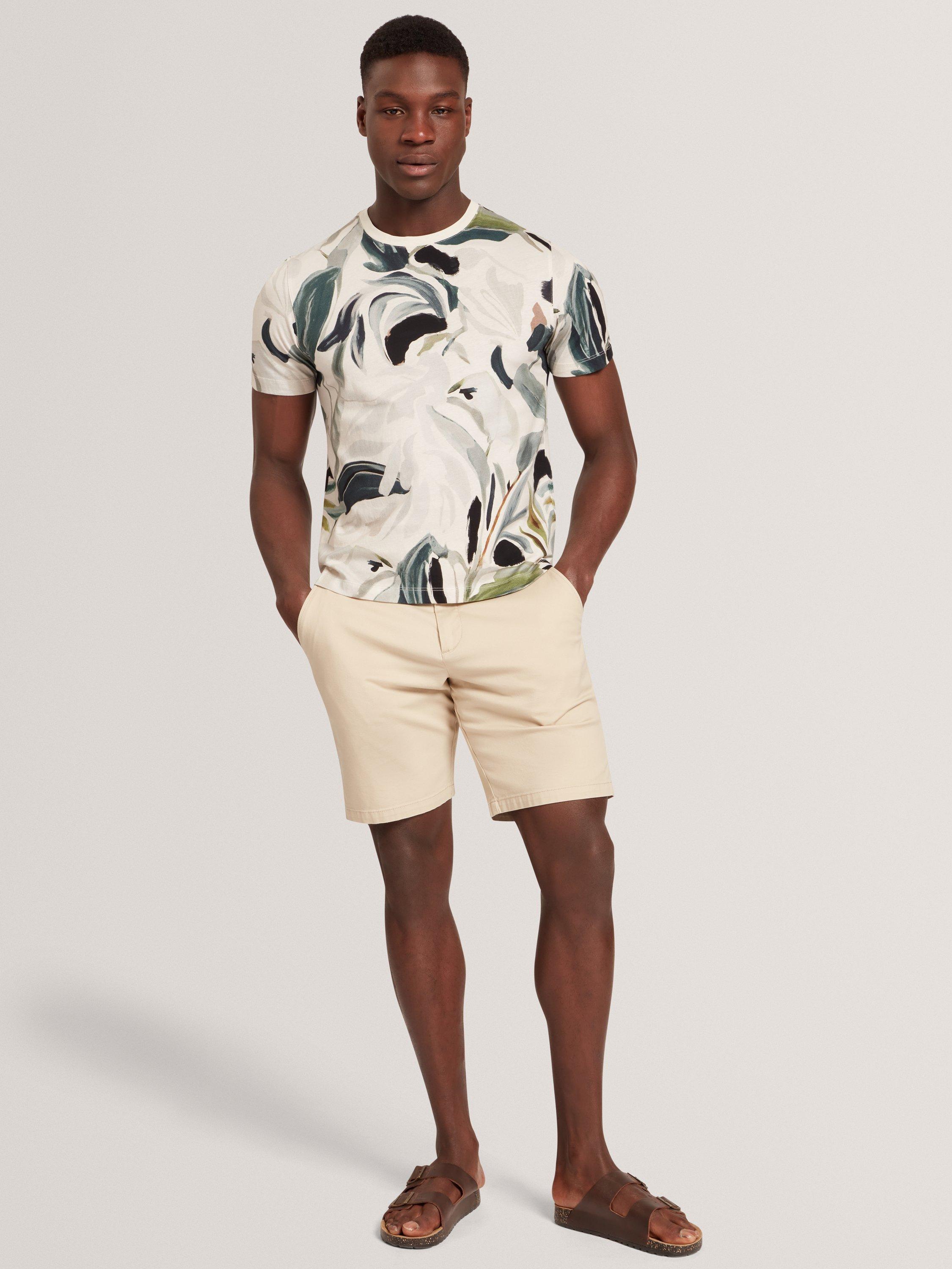 Product image 5 of 8, which shows Ted Baker Almoi Cotton Floral Print T-Shirt, Ecru, S