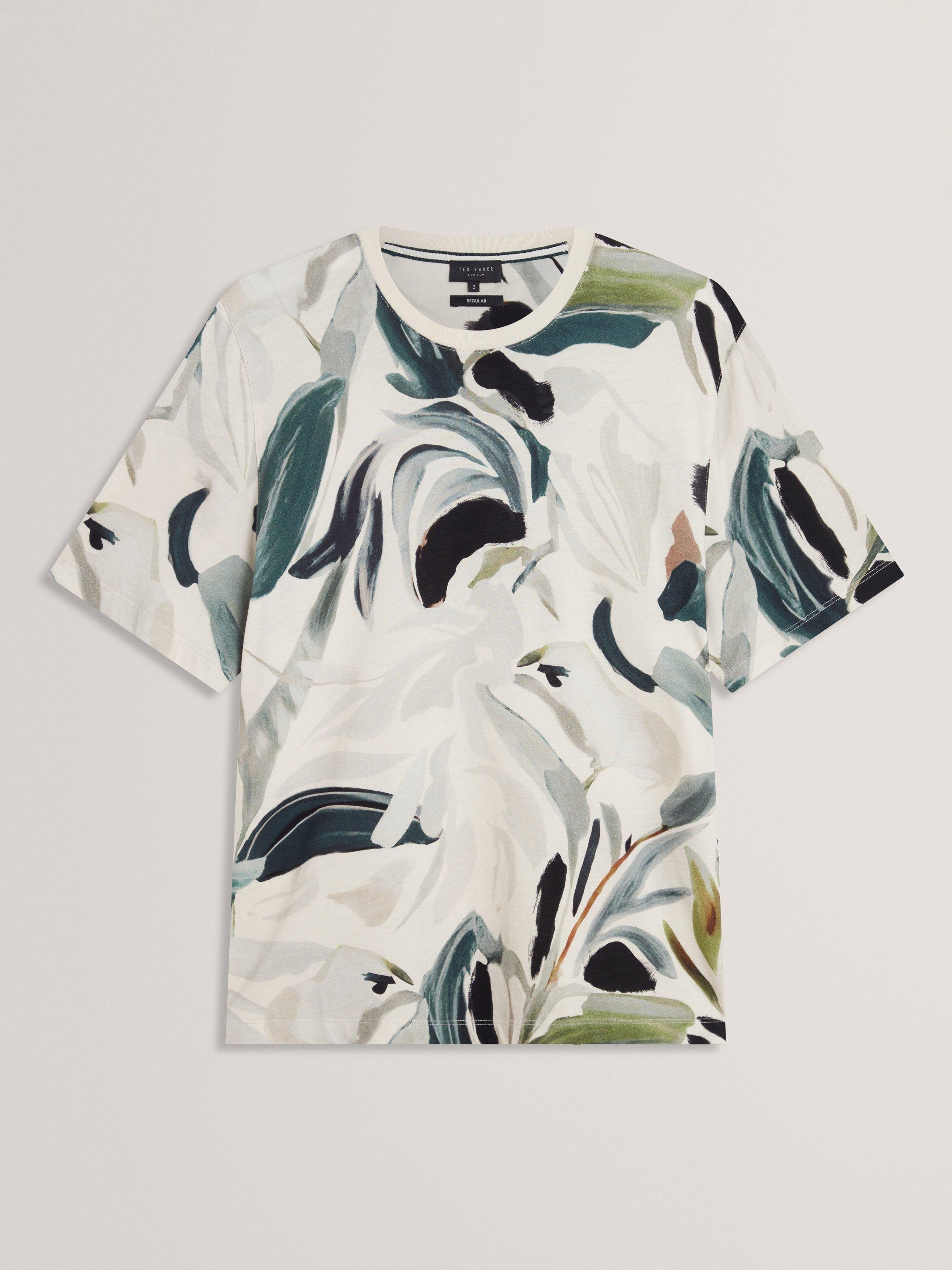 Product image 7 of 8, which shows Ted Baker Almoi Cotton Floral Print T-Shirt, Ecru, S
