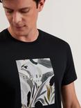 Ted Baker Justino Cotton Regular Fit Box Print Graphic T-Shirt, Black