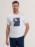 Ted Baker Justino Cotton Regular Fit Box Print Graphic T-Shirt, White