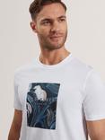 Ted Baker Justino Cotton Regular Fit Box Print Graphic T-Shirt, White