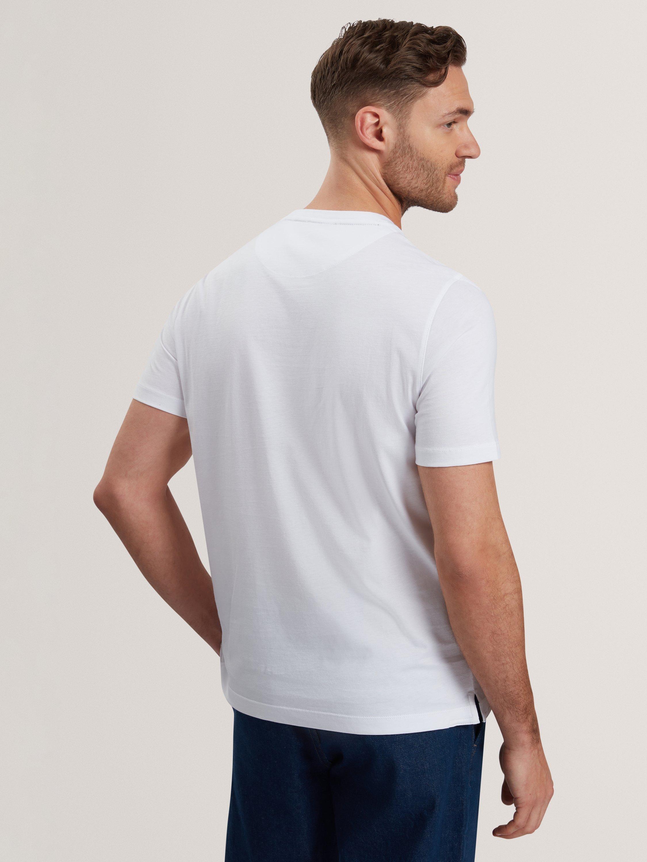 Product image 3 of 6, which shows Ted Baker Justino Cotton Regular Fit Box Print Graphic T-Shirt, White, S