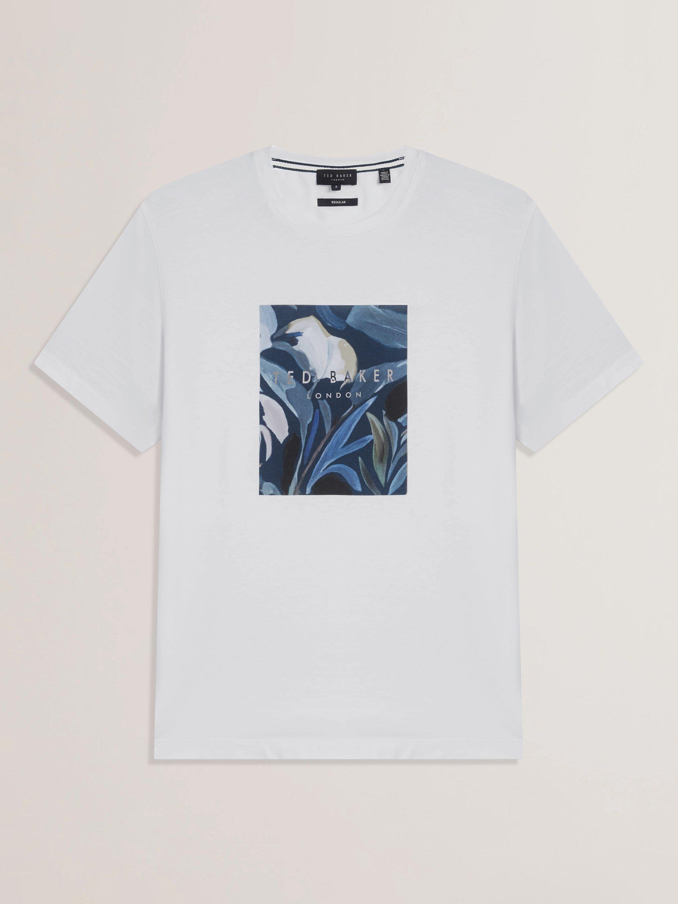 Product image 5 of 6, which shows Ted Baker Justino Cotton Regular Fit Box Print Graphic T-Shirt, White, S