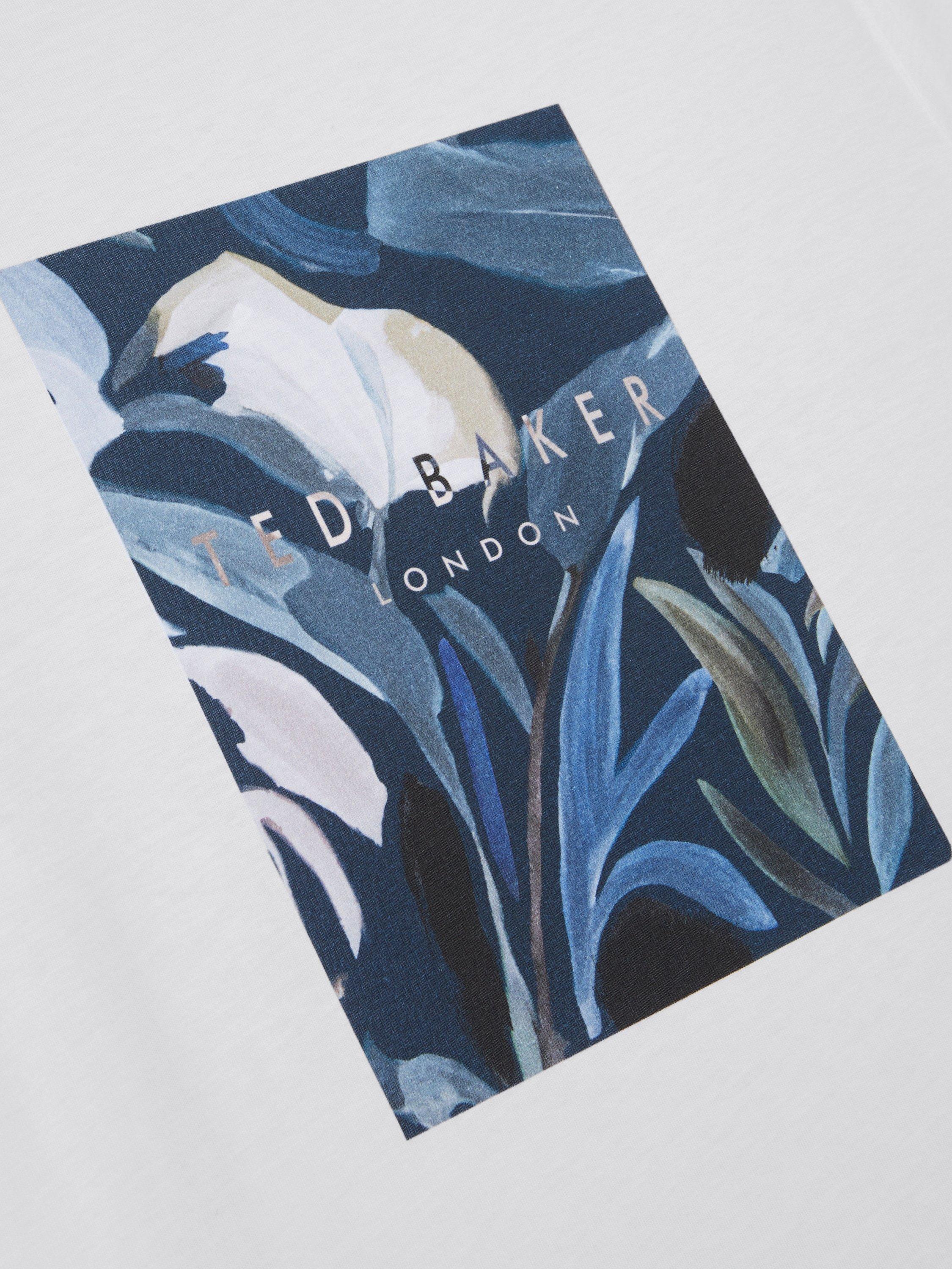 Product image 6 of 6, which shows Ted Baker Justino Cotton Regular Fit Box Print Graphic T-Shirt, White, S