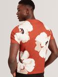Ted Baker Kathan Cotton Regular Fit Floral Print T-Shirt, Dark Orange