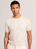 Ted Baker Ourme Cotton Regular Fit Stripe T-Shirt, Taupe