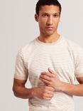 Ted Baker Ourme Cotton Regular Fit Stripe T-Shirt, Taupe
