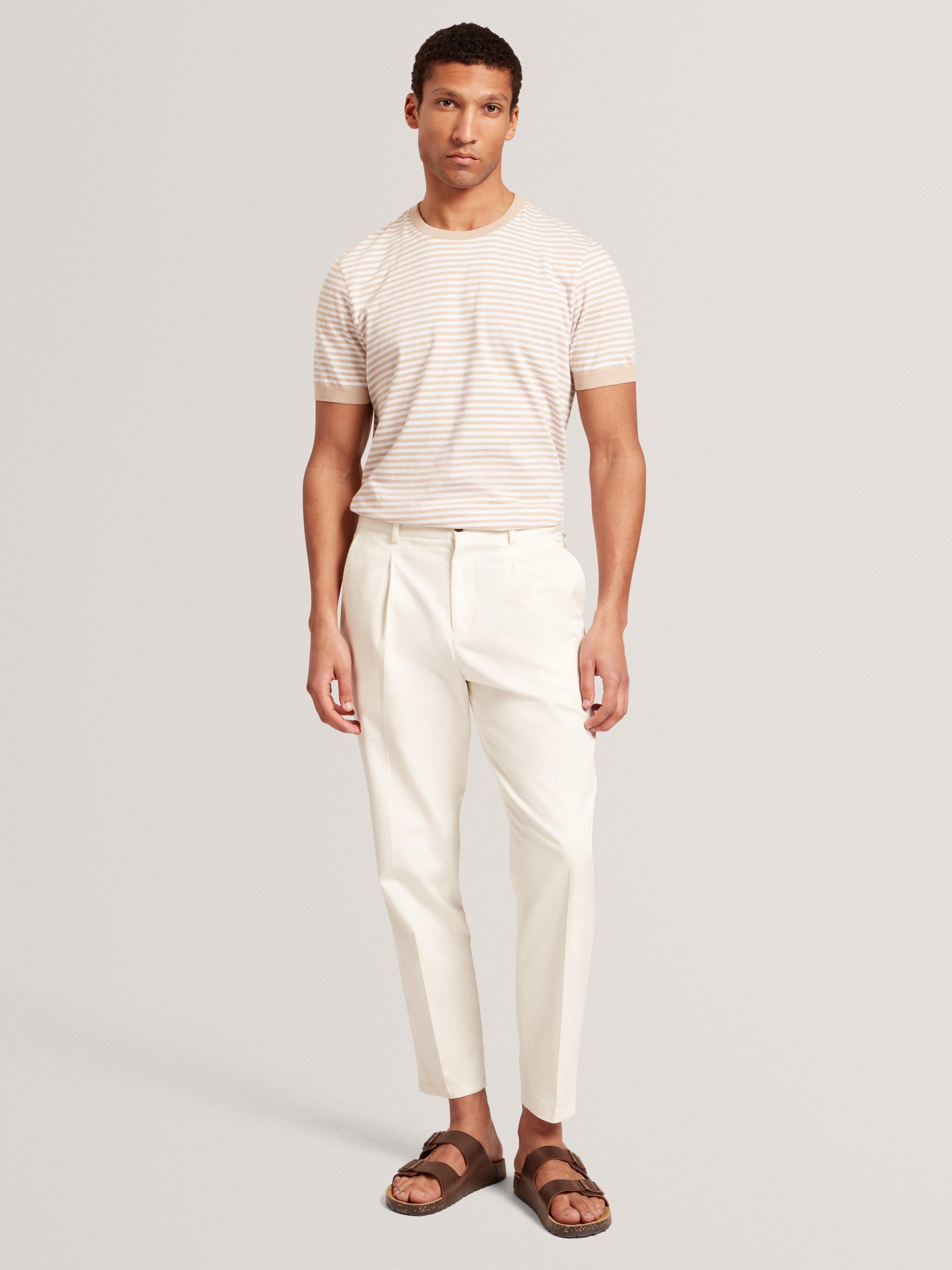 Product image 4 of 5, which shows Ted Baker Ourme Cotton Regular Fit Stripe T-Shirt, Taupe, S