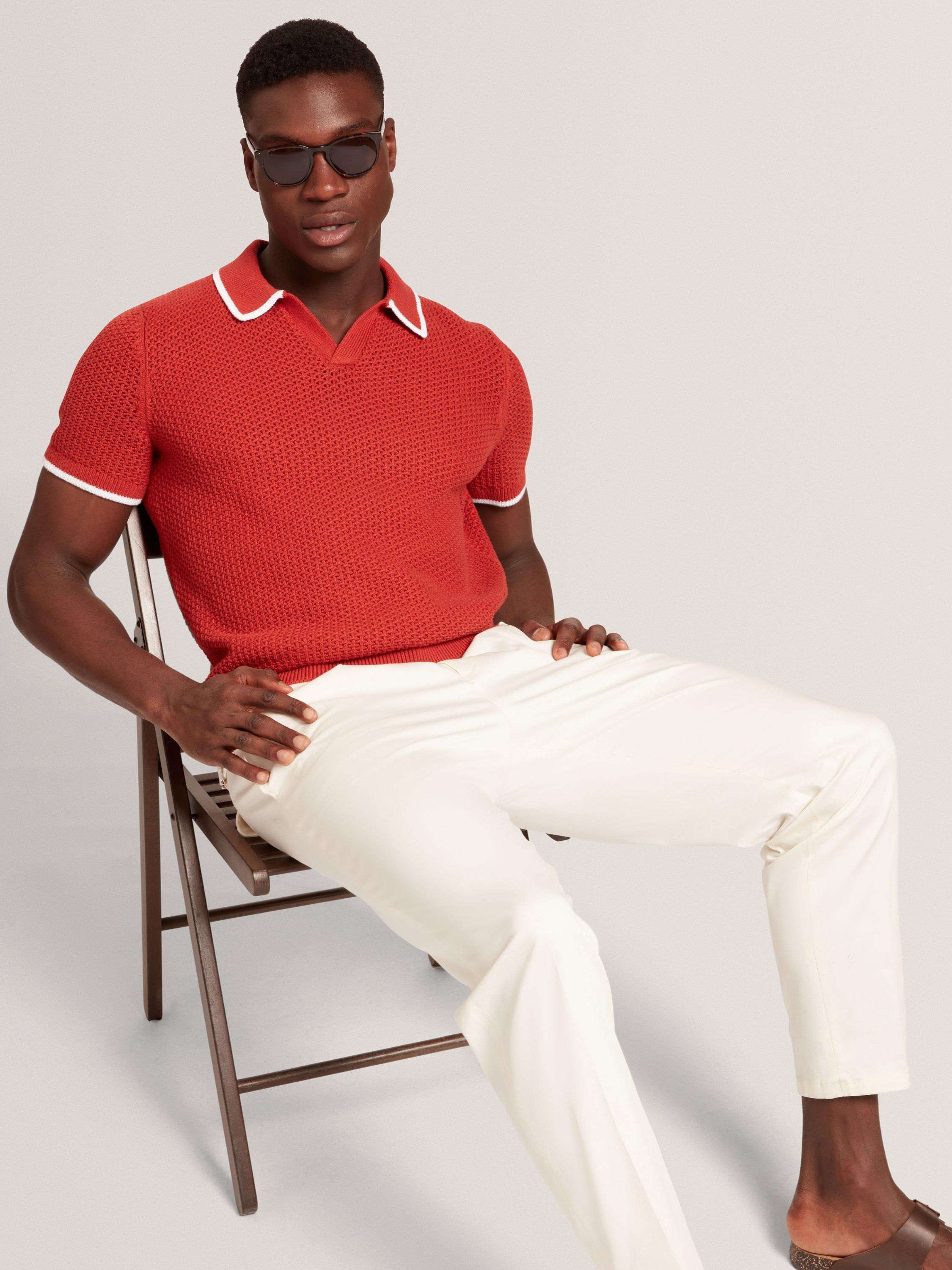 Product image 2 of 6, which shows Ted Baker Danite Cotton Stretch Tapered Trousers, Ecru, 30R
