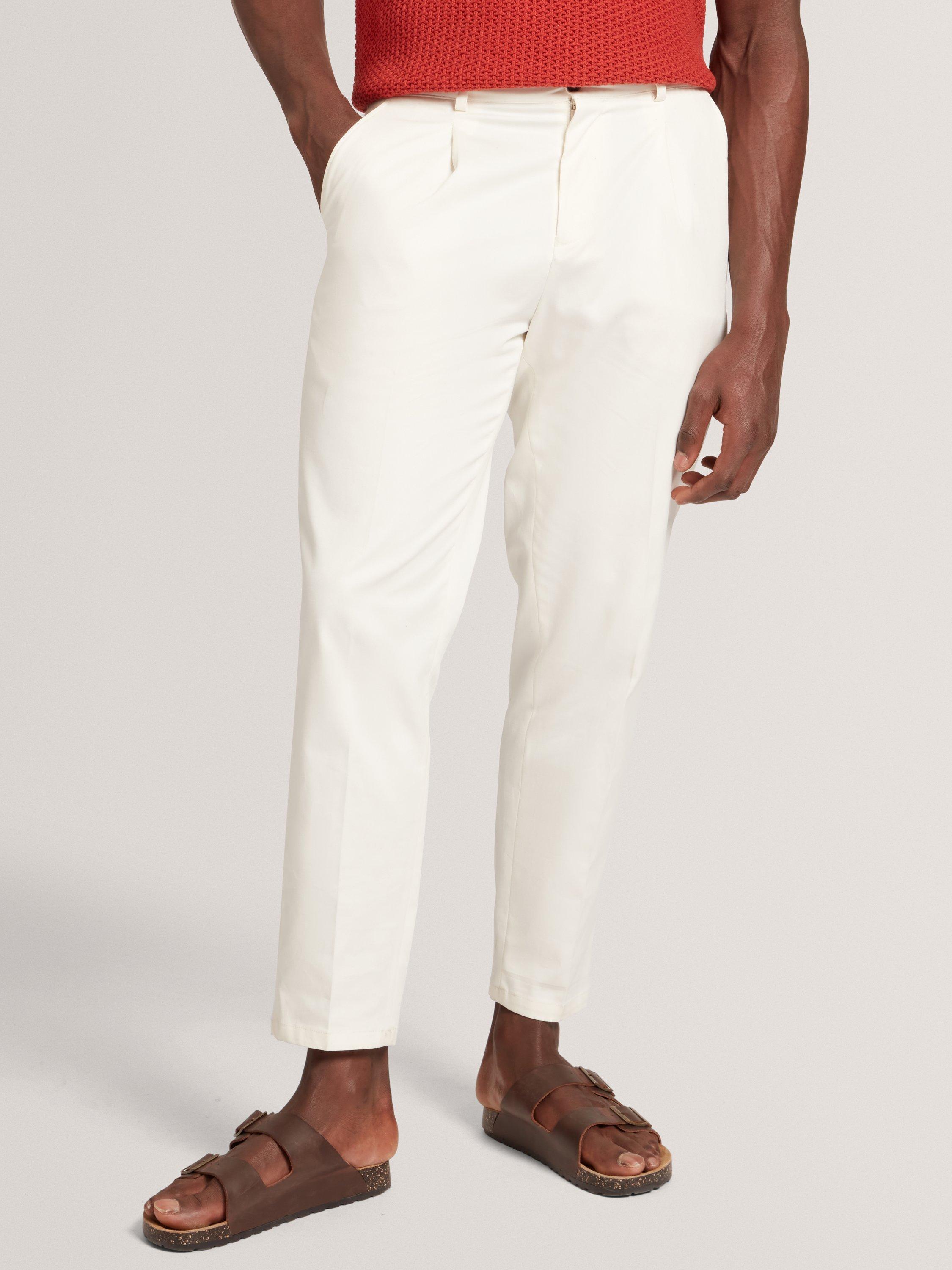 Product image 3 of 6, which shows Ted Baker Danite Cotton Stretch Tapered Trousers, Ecru, 30R