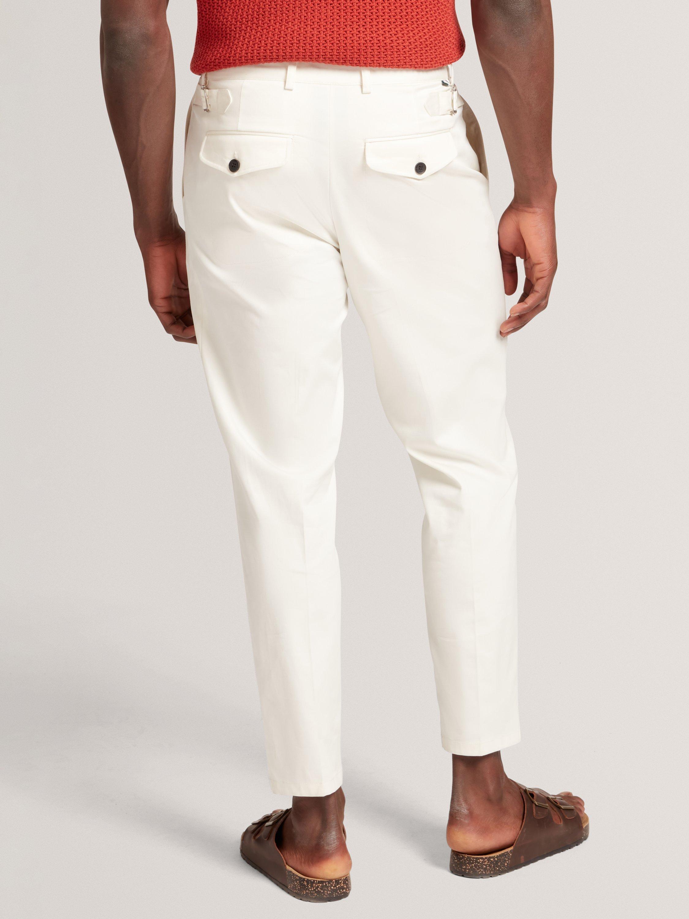 Product image 5 of 6, which shows Ted Baker Danite Cotton Stretch Tapered Trousers, Ecru, 30R