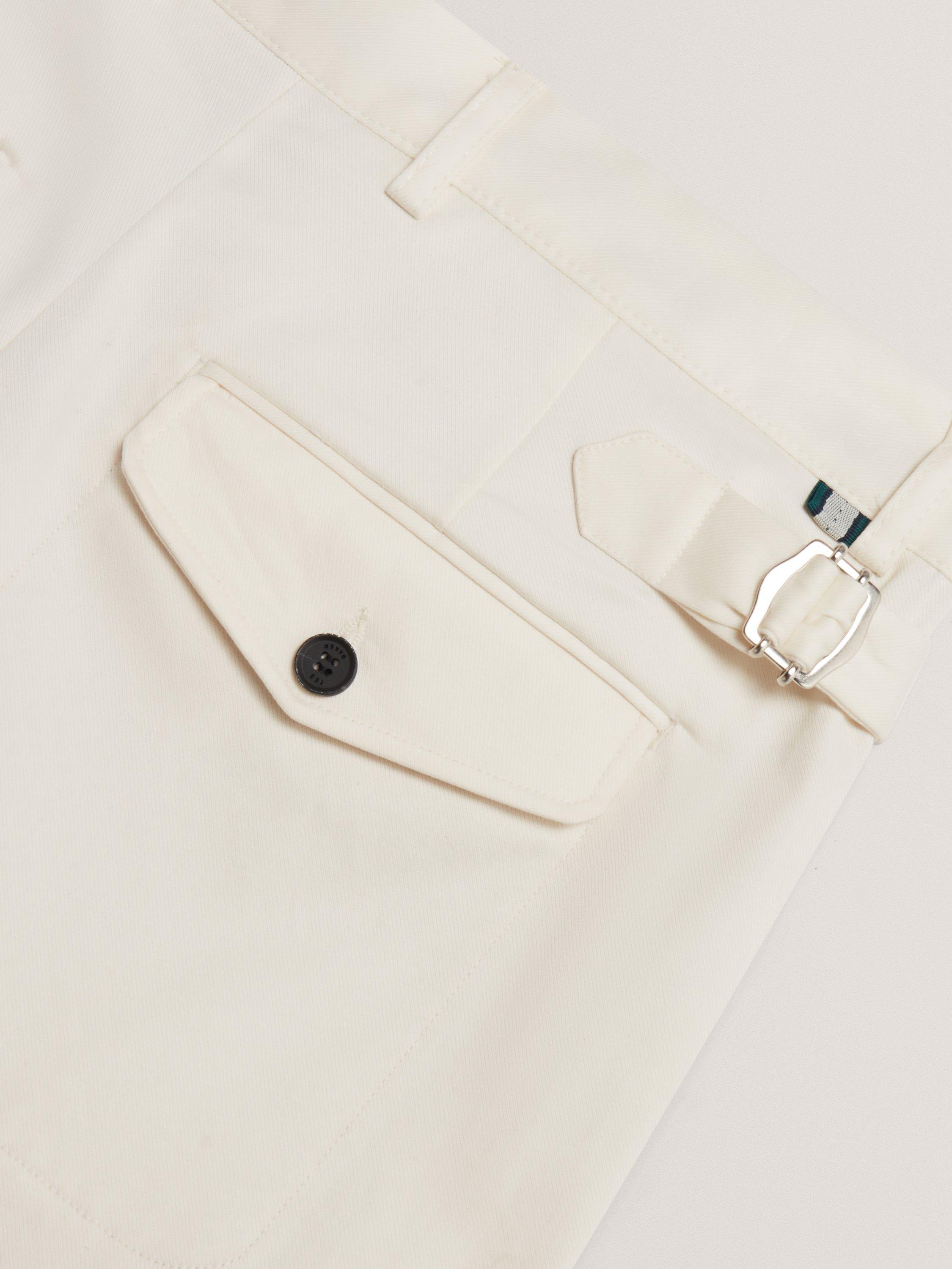 Product image 6 of 6, which shows Ted Baker Danite Cotton Stretch Tapered Trousers, Ecru, 30R