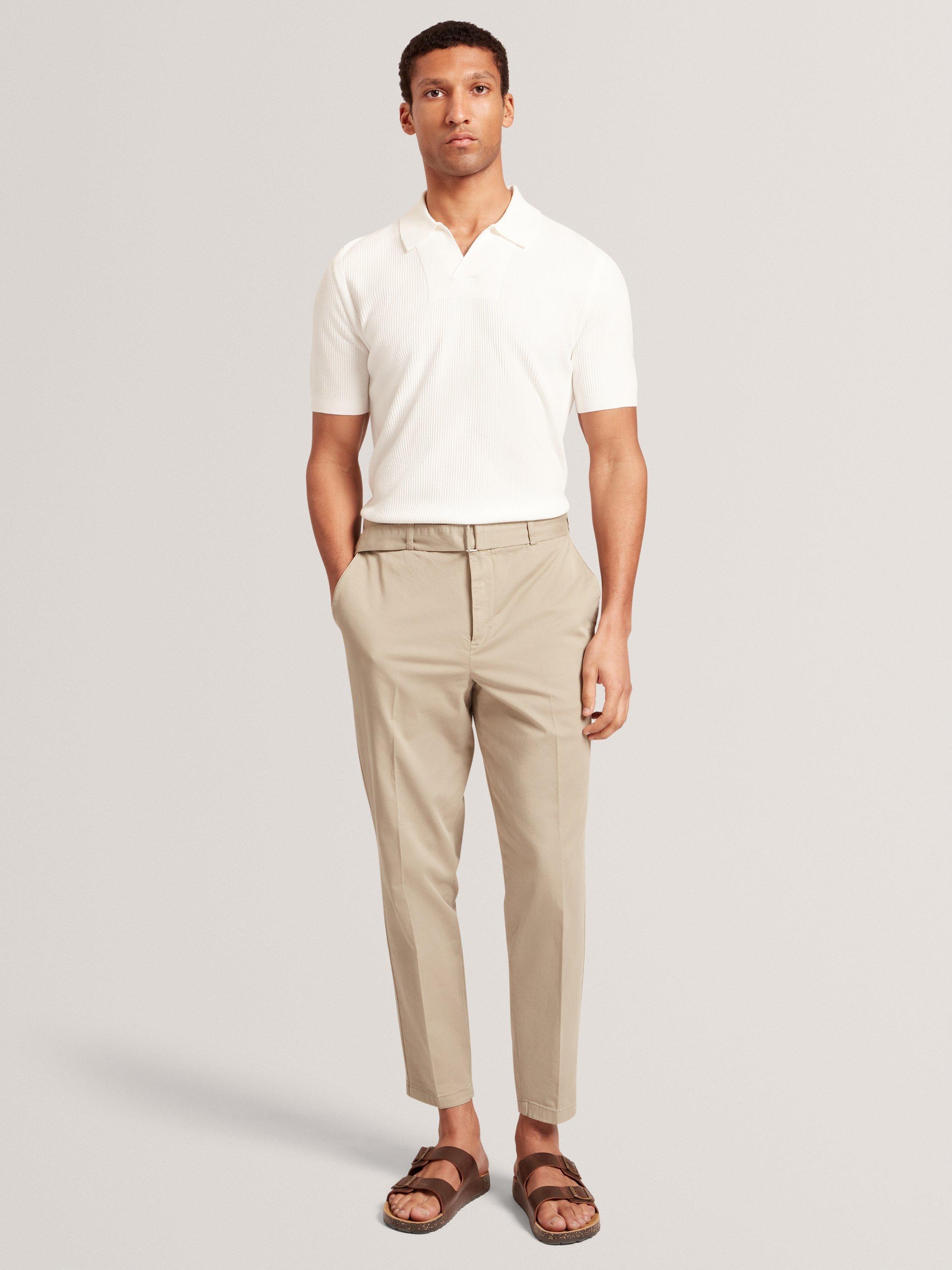 Product image 1 of 7, which shows Ted Baker Armodo Tapered Tailored Trousers, Khaki, 30R