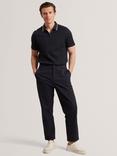 Ted Baker Danite Cotton Stretch Tapered Trousers, Navy