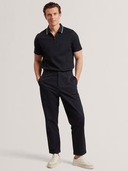 Ted Baker Danite Cotton Stretch Tapered Trousers, Navy, Navy
