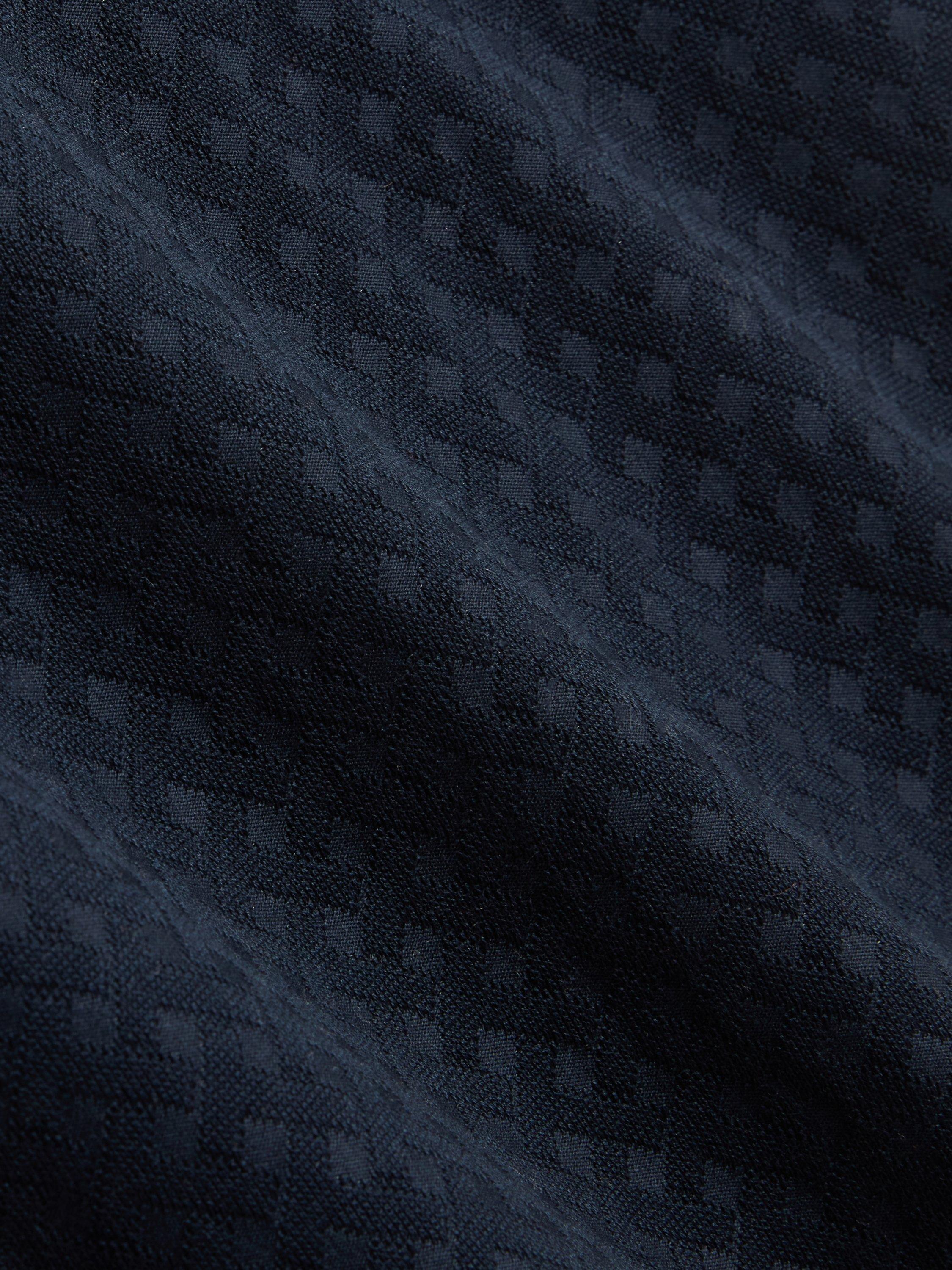 Product image 8 of 8, which shows Ted Baker Cophen Zip Neck Textured Polo Shirt, Navy, M