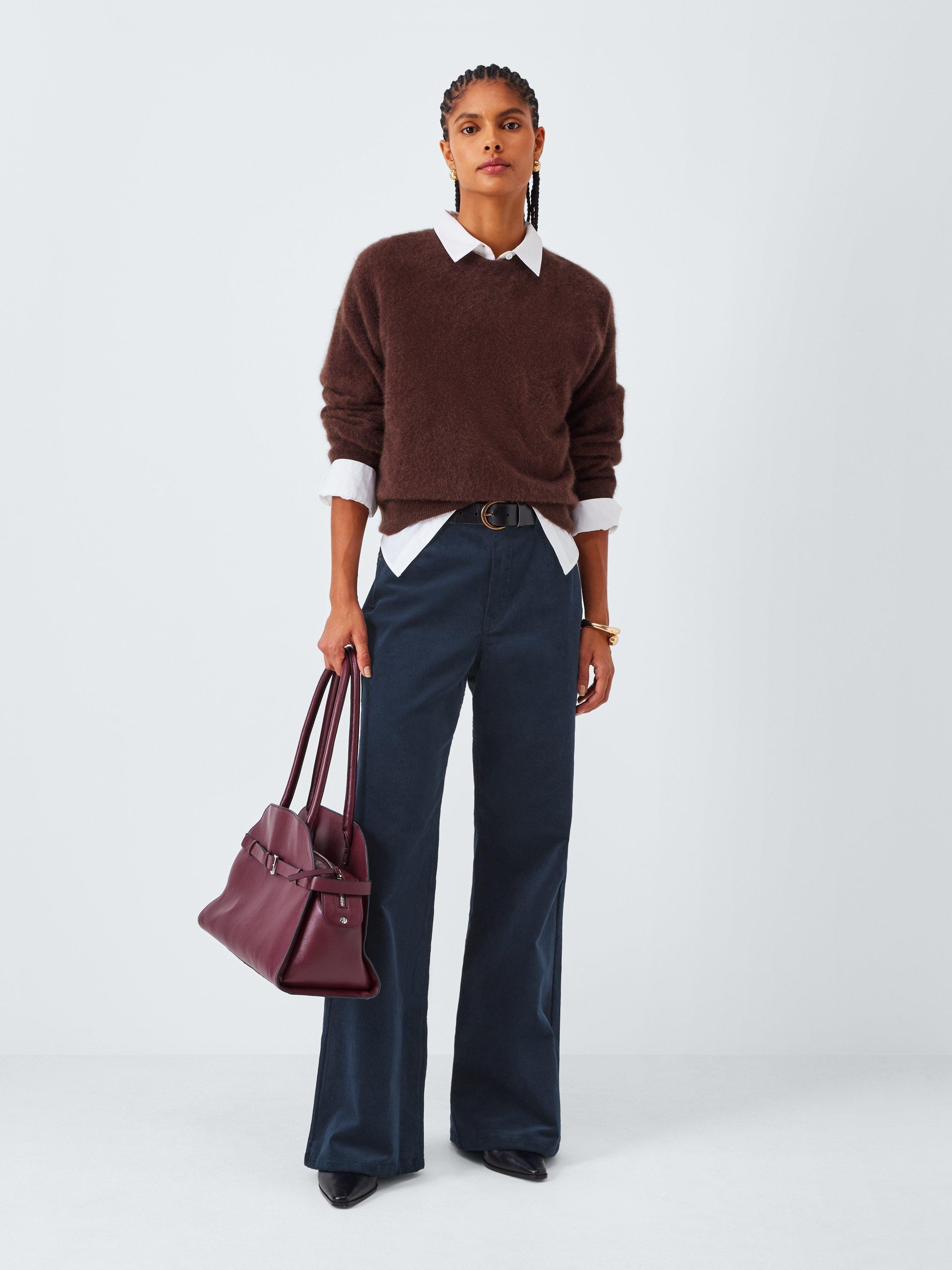 Product image 3 of 6, which shows John Lewis Flared Corduroy Trousers, Navy, 10