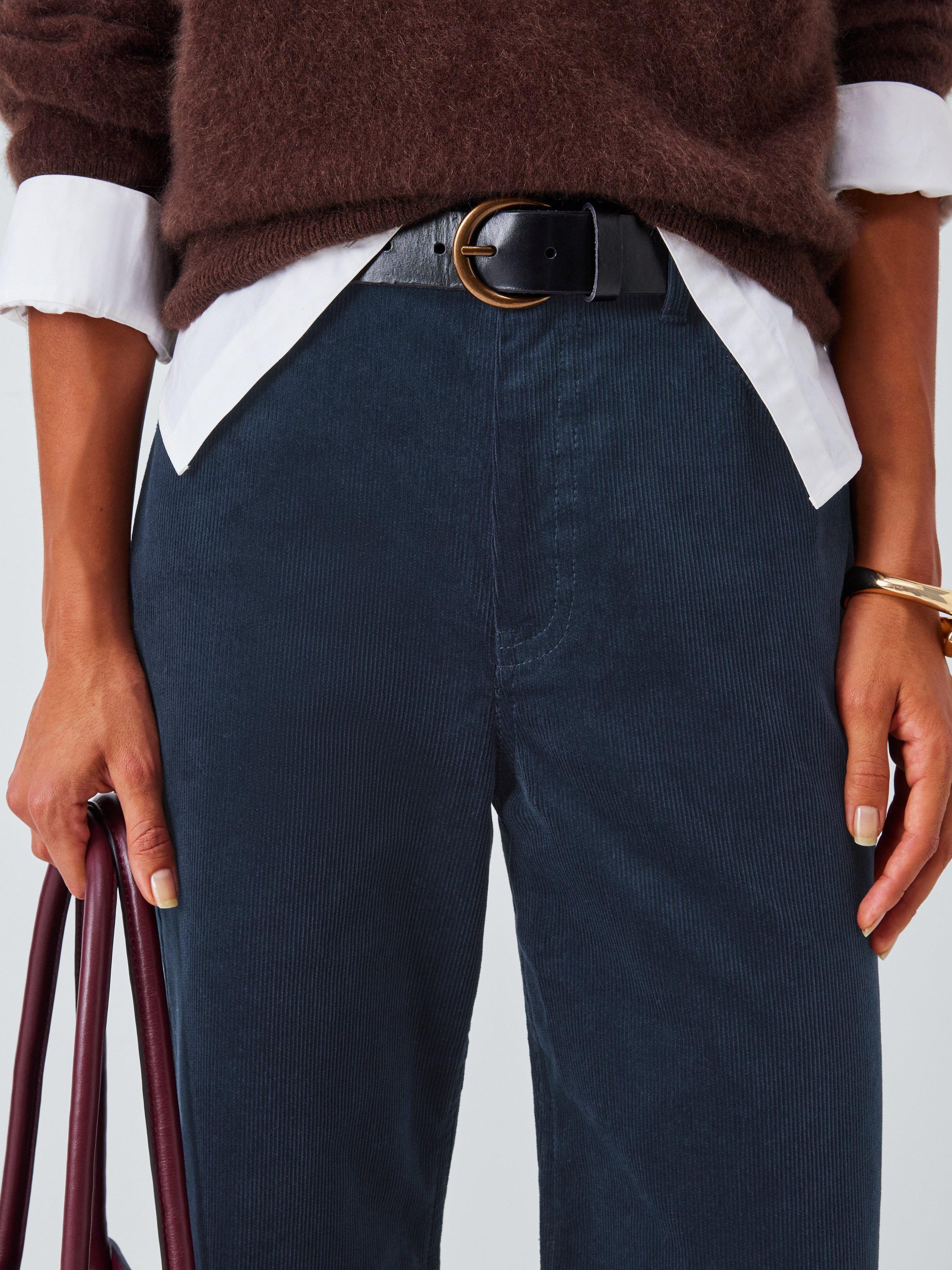 Product image 5 of 6, which shows John Lewis Flared Corduroy Trousers, Navy, 10