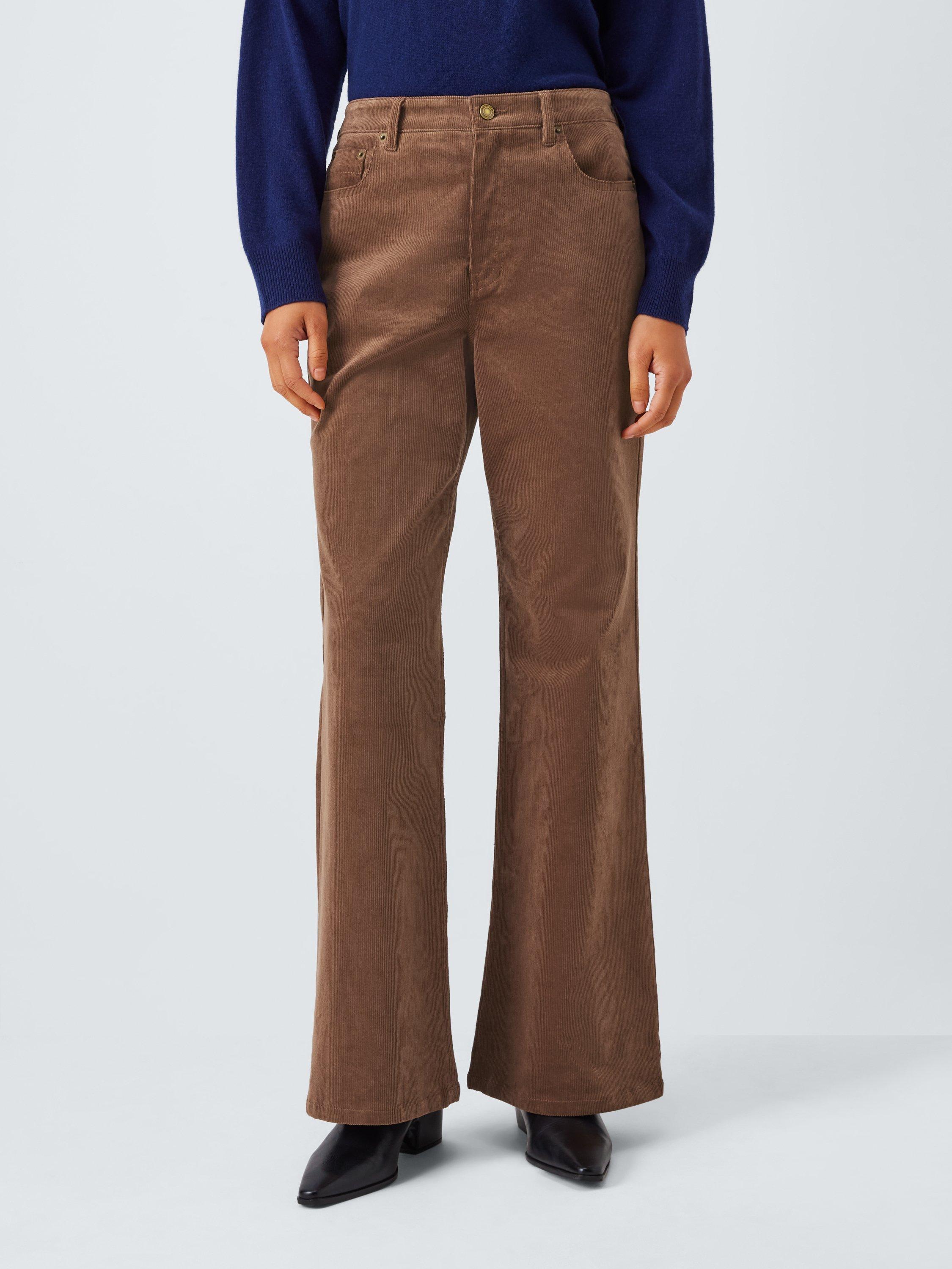 Product image 1 of 6, which shows John Lewis Flared Corduroy Trousers, Taupe, 8