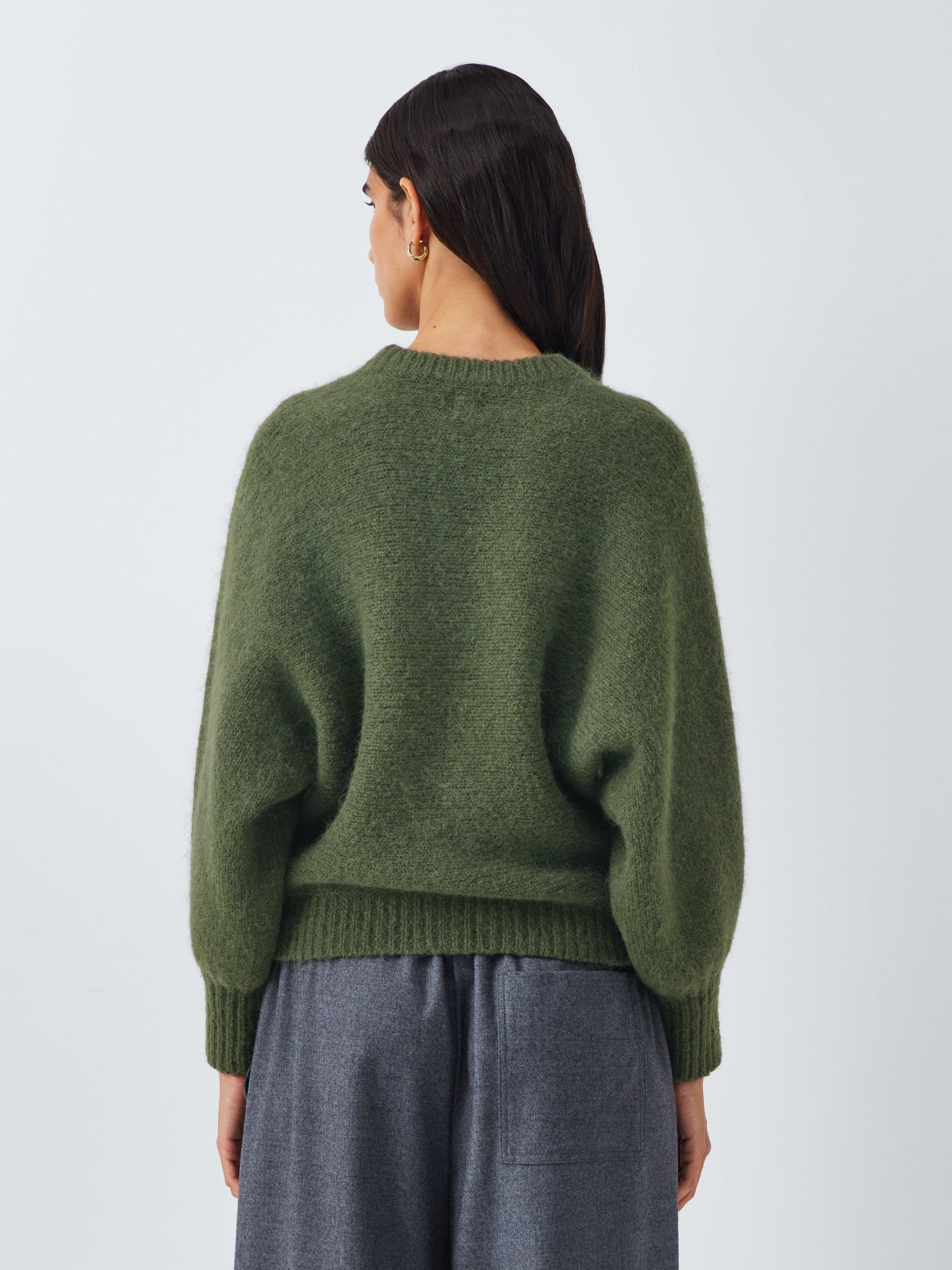 Product image 2 of 6, which shows John Lewis Alpaca Wool Blend Relaxed Jumper, Khaki, S