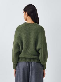 John Lewis Alpaca Wool Blend Relaxed Jumper - view 2, Khaki
