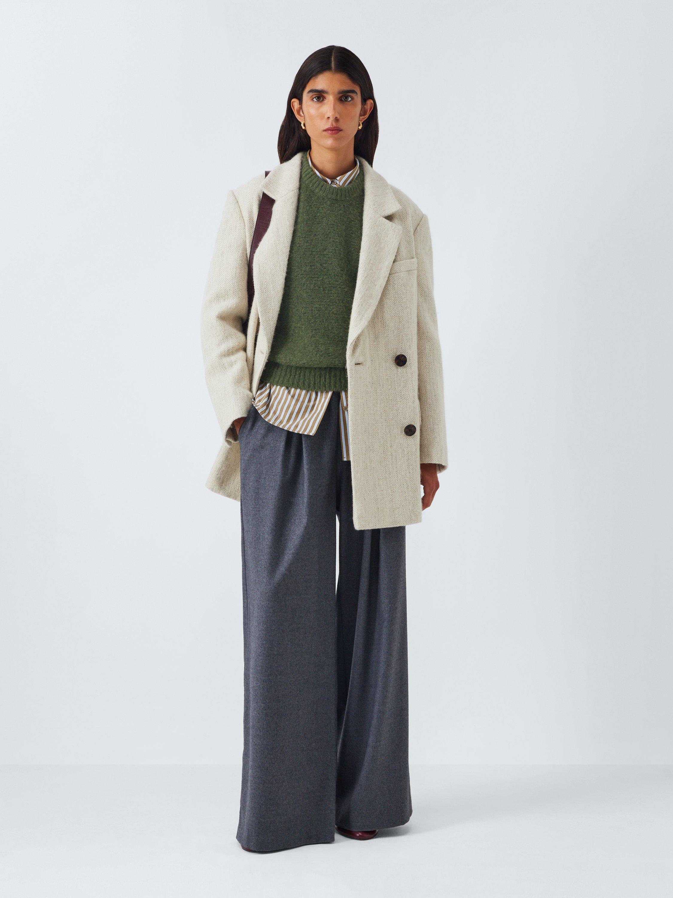 Product image 3 of 6, which shows John Lewis Alpaca Wool Blend Relaxed Jumper, Khaki, S