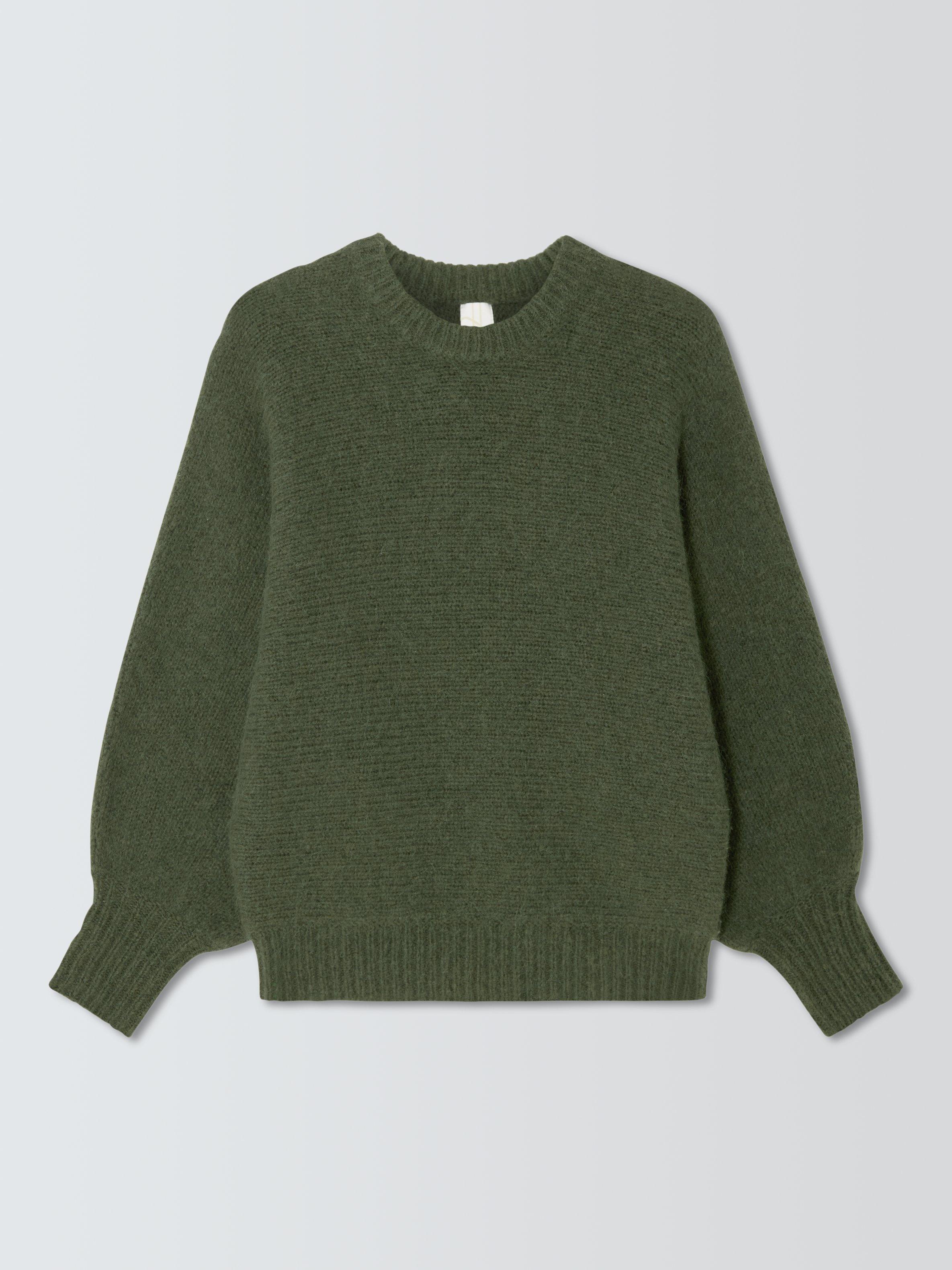 Product image 4 of 6, which shows John Lewis Alpaca Wool Blend Relaxed Jumper, Khaki, S