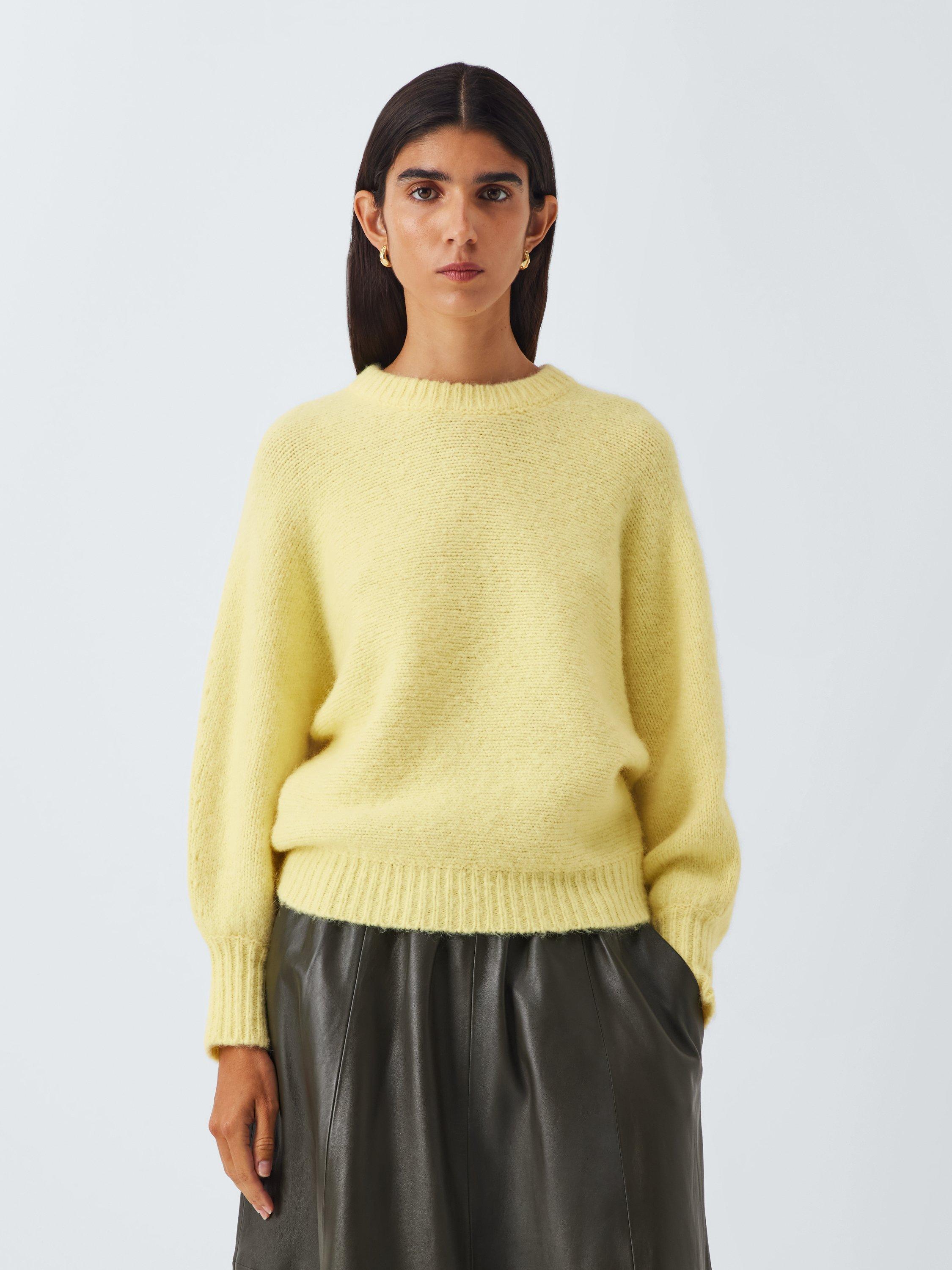 Product image 2 of 6, which shows John Lewis Alpaca Wool Blend Relaxed Jumper, Light Yellow, XS