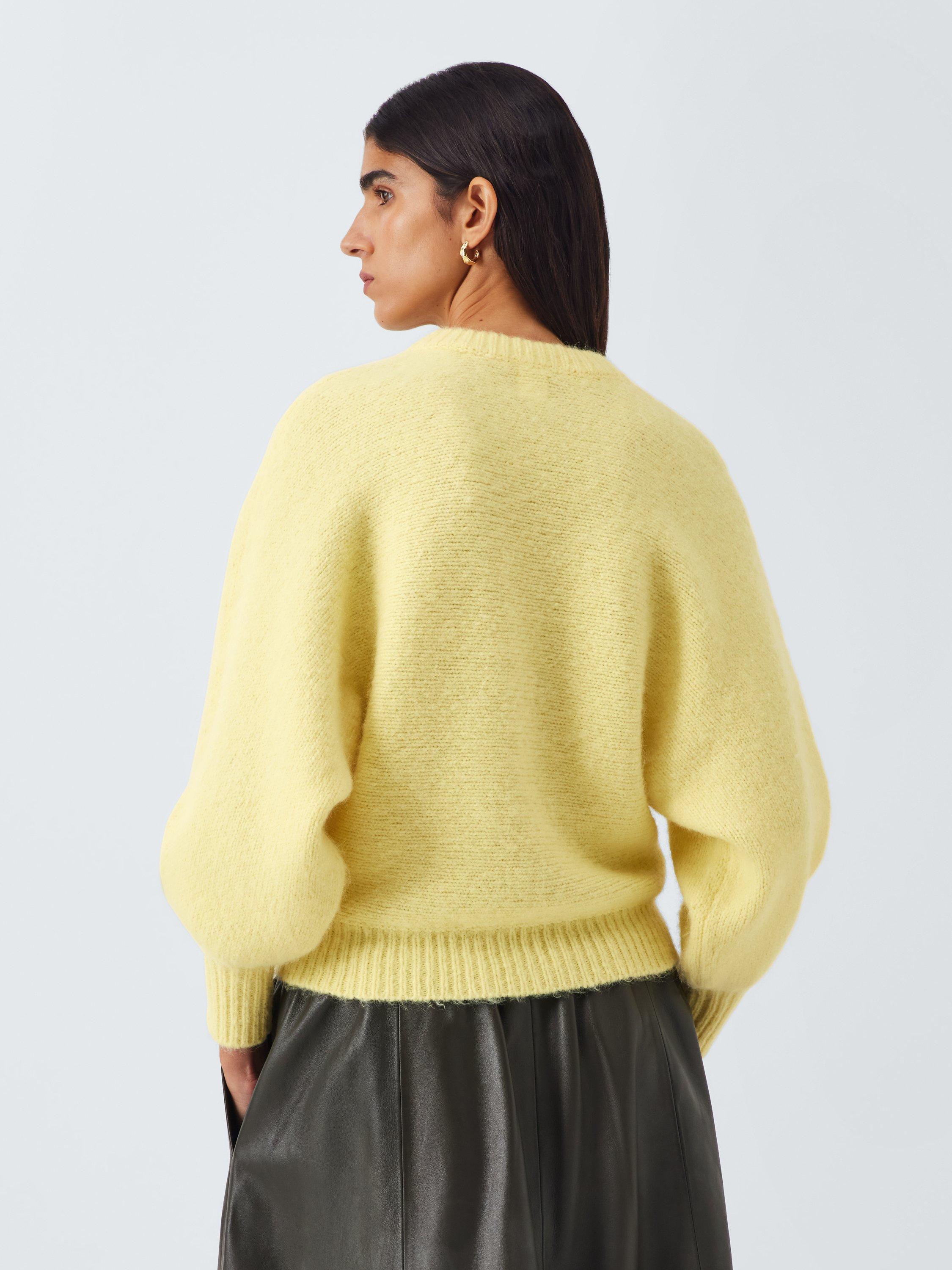 Product image 3 of 6, which shows John Lewis Alpaca Wool Blend Relaxed Jumper, Light Yellow, XS