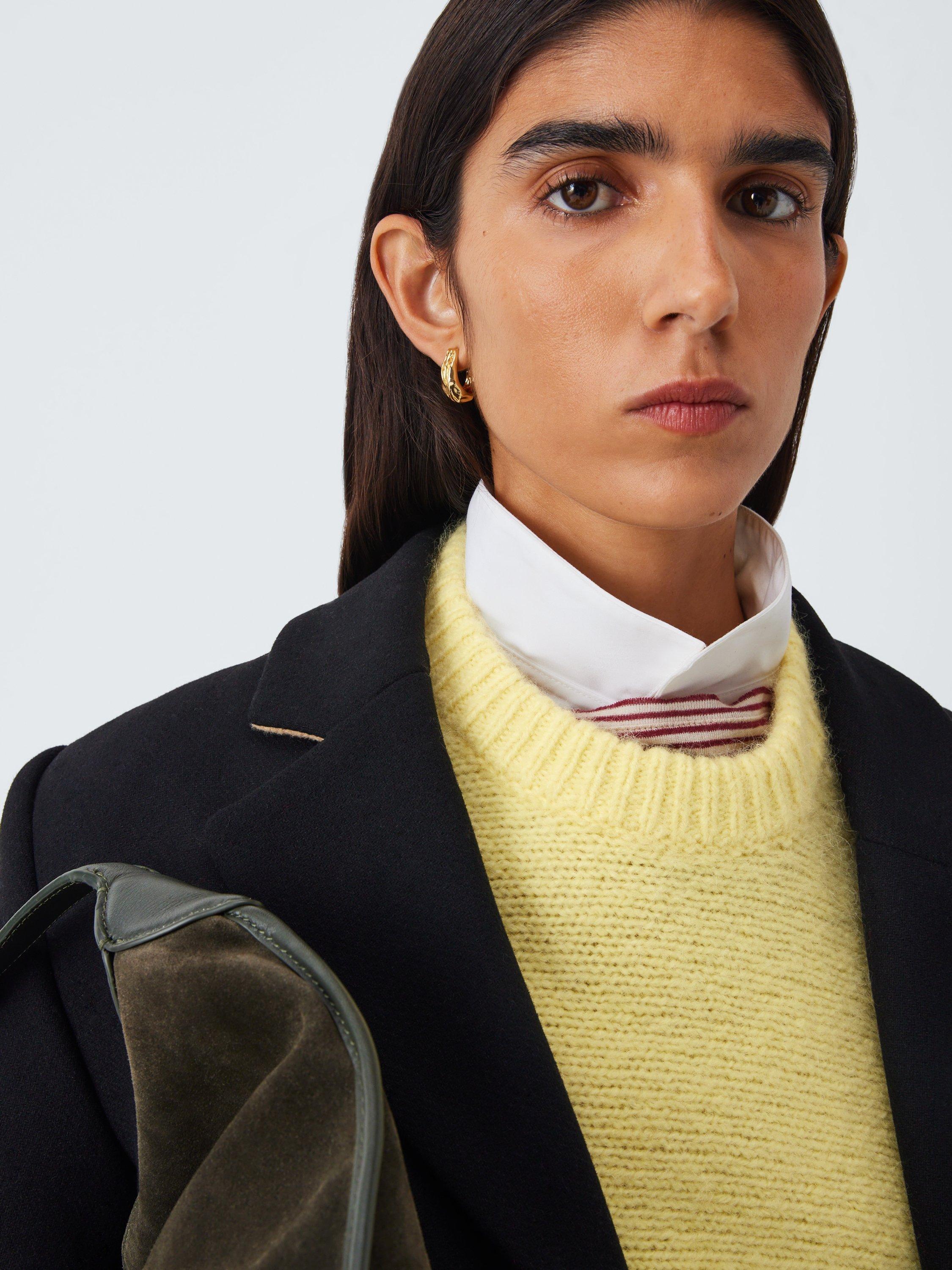 Product image 6 of 6, which shows John Lewis Alpaca Wool Blend Relaxed Jumper, Light Yellow, XS