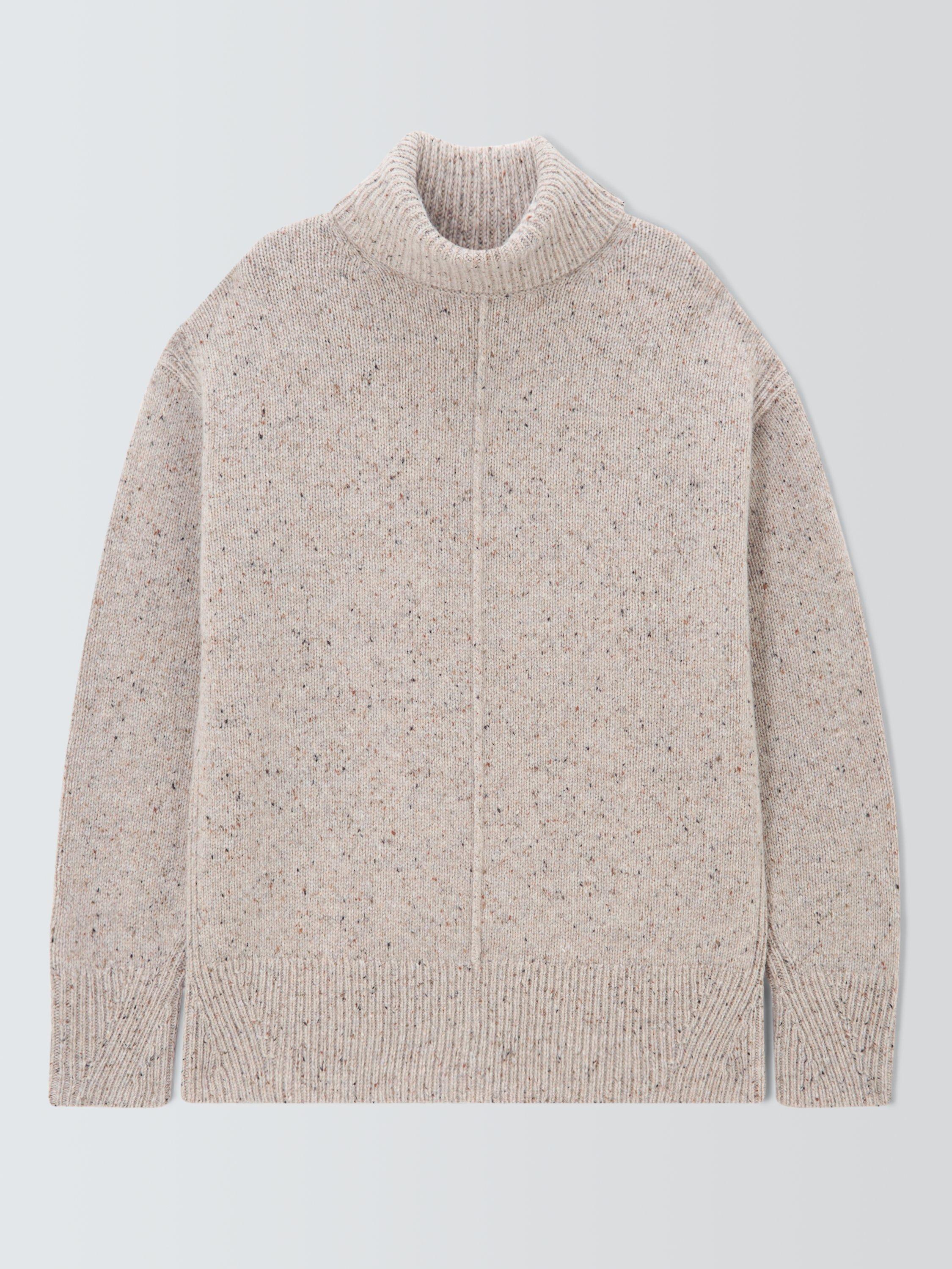 Product image 4 of 6, which shows John Lewis Donegal Wool Blend Roll Neck Jumper, Oatmeal, M
