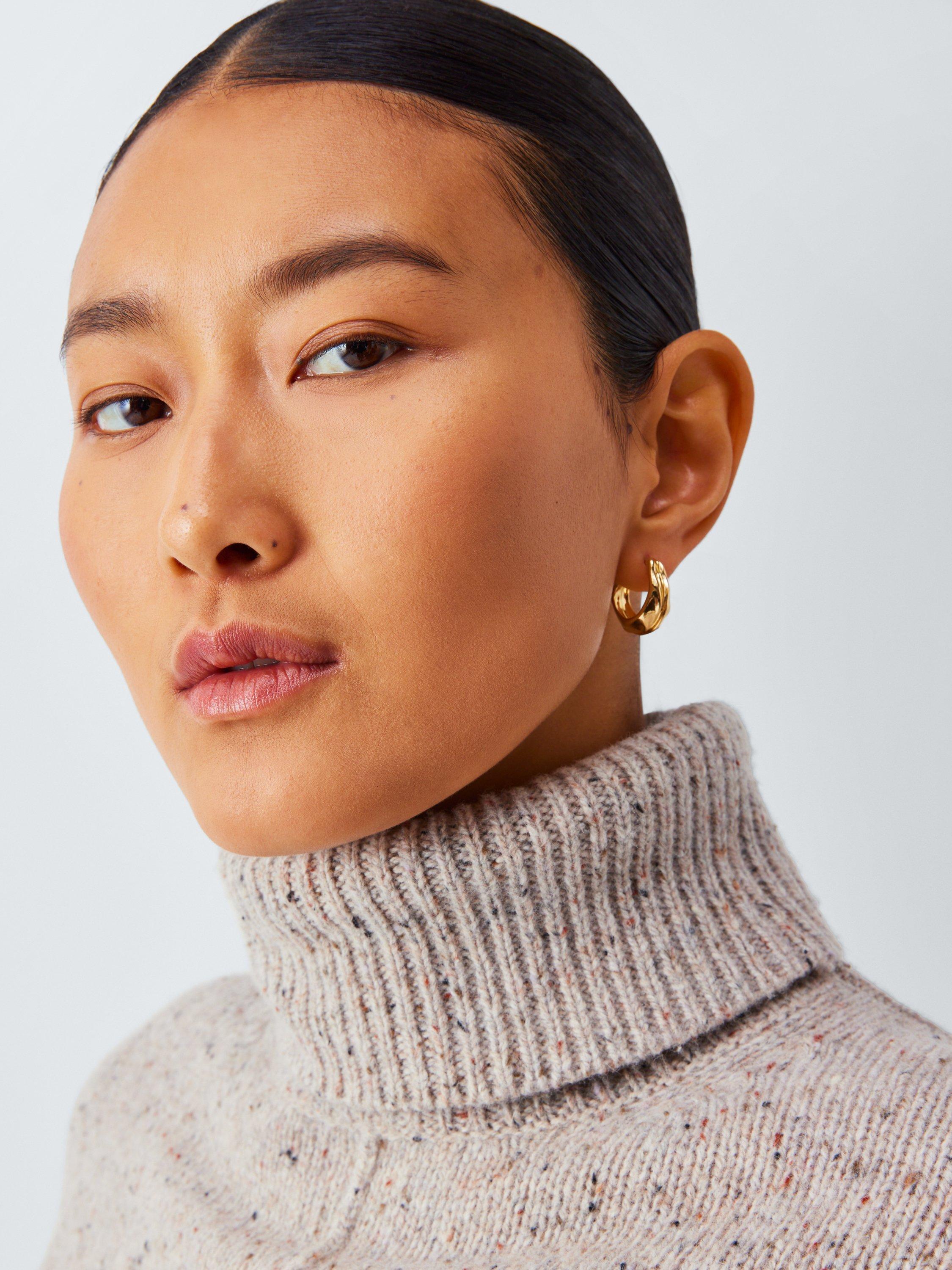 Product image 5 of 6, which shows John Lewis Donegal Wool Blend Roll Neck Jumper, Oatmeal, M