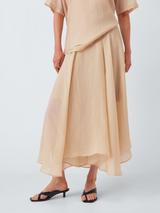 John Lewis Dip Hem Sheer Midi Skirt
