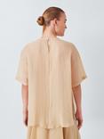 John Lewis Short Sleeved Draped Sheer T-Shirt, Natural